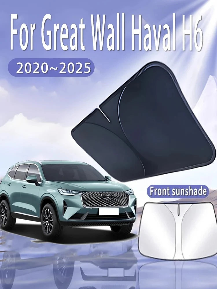 Car Sun Visor For Great Wall Haval H6 2020~2025 2023 2024 MK3 Front Windshield Sunshade Heat Insulation Summer Auto Accessories