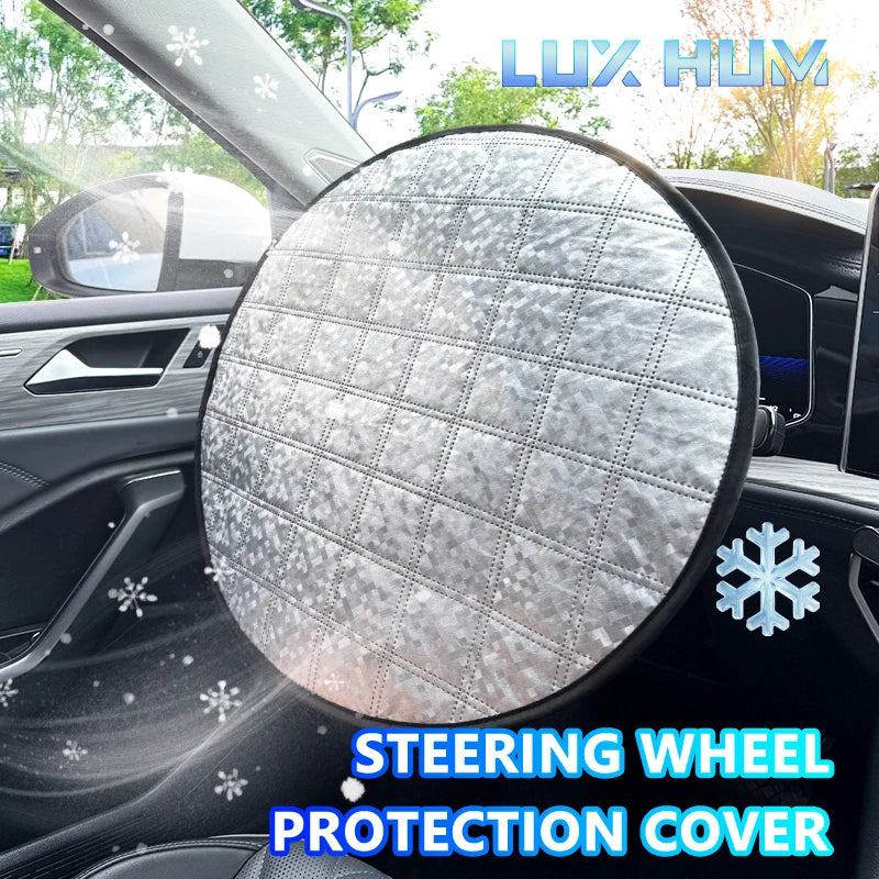 Car Steering Wheel Sun Shade Cover UV-Blocking Steering Sun Protection Cover 42CM Universal Sun Visor Protector Prevent Aging