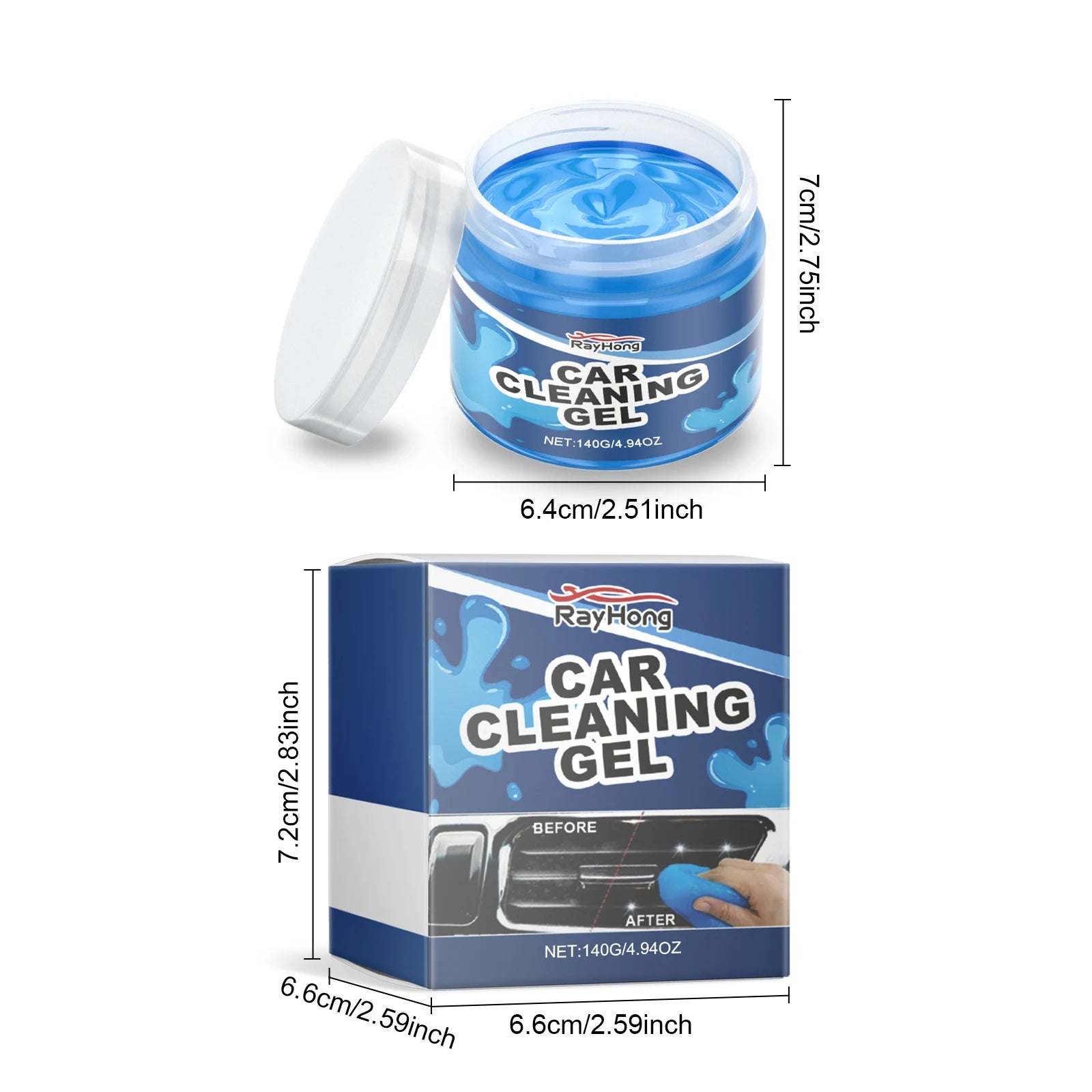 Car Cleaning Gel - Multi-Purpose Soft Adhesive For Air Vents & Interior Crevices, Dust Remover For Vehicle Care (147g)