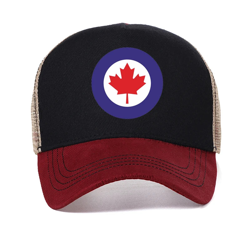 Canada RCAF Air force Motorcycle Baseball Cap fashion summer men Mesh Trucker hats Adjustable Breathable tactics hats