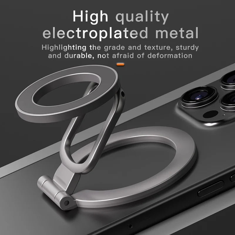 2025 Double Sided MagSafe Phone Stand Magnetic Phone Ring Holder Kickstand Magnet Grip for Phone 15 14 Android Gym Car Holder