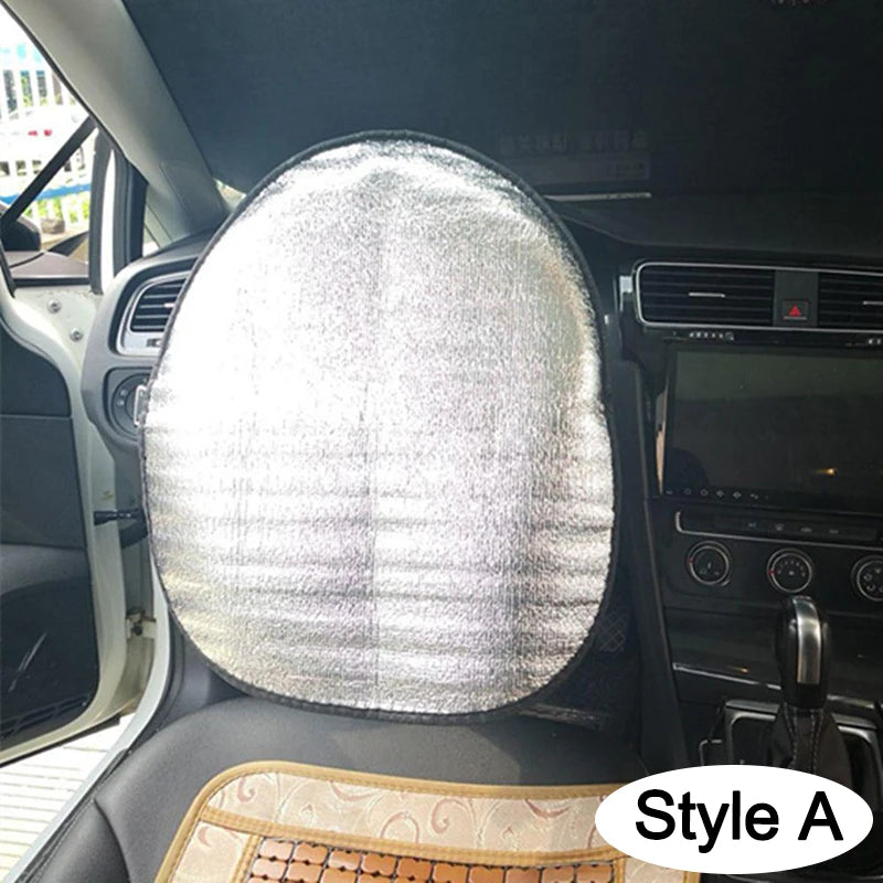 Car Steering Wheel Sun Shade Double Thick Sun Protection Foldable Anti-uv Sunscreen Car Supplies Car Steering Wheel Cover Silver