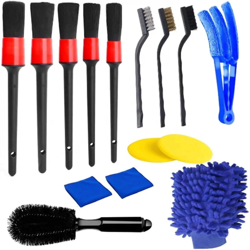 14Set of Car Vent Details Gap Brush Gap Detail Brush Car Cleaning Brush Set