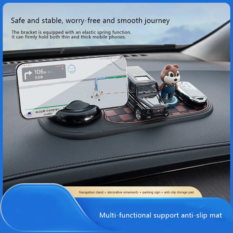 2 in 1 Dashboard Anti Slip Mat with Phone Mount 360-Degree Rotation Car Phone Holder Non-Slip Adhesive Mat for Car