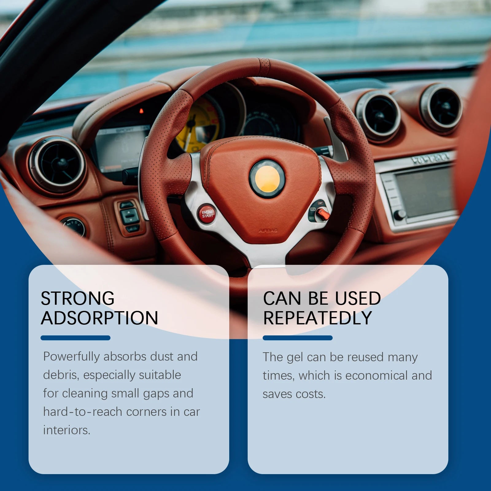 Car Cleaning Gel - Multi-Purpose Soft Adhesive For Air Vents & Interior Crevices, Dust Remover For Vehicle Care (147g)