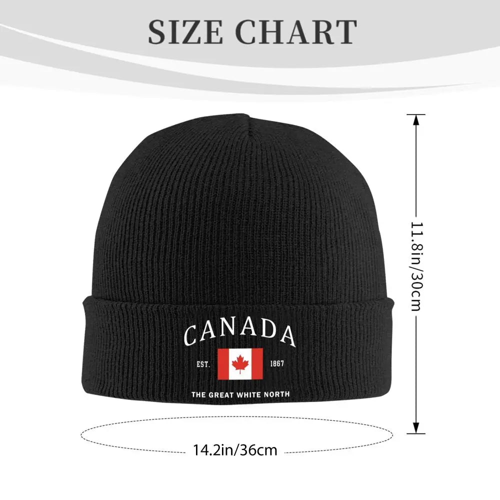 Canada Flag Skullies Beanies Caps Unisex Winter Warm Knitting Hat Men Women Street Adult Canadian Patriotic Pride Bonnet Hats