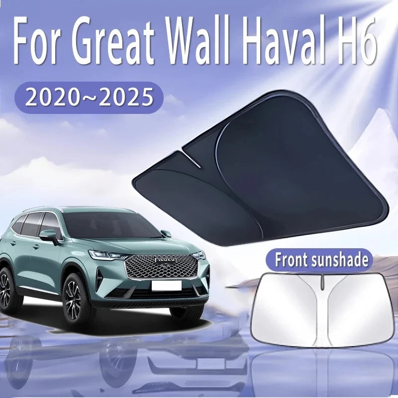 Car Sun Visor For Great Wall Haval H6 2020~2025 2023 2024 MK3 Front Windshield Sunshade Heat Insulation Summer Auto Accessories