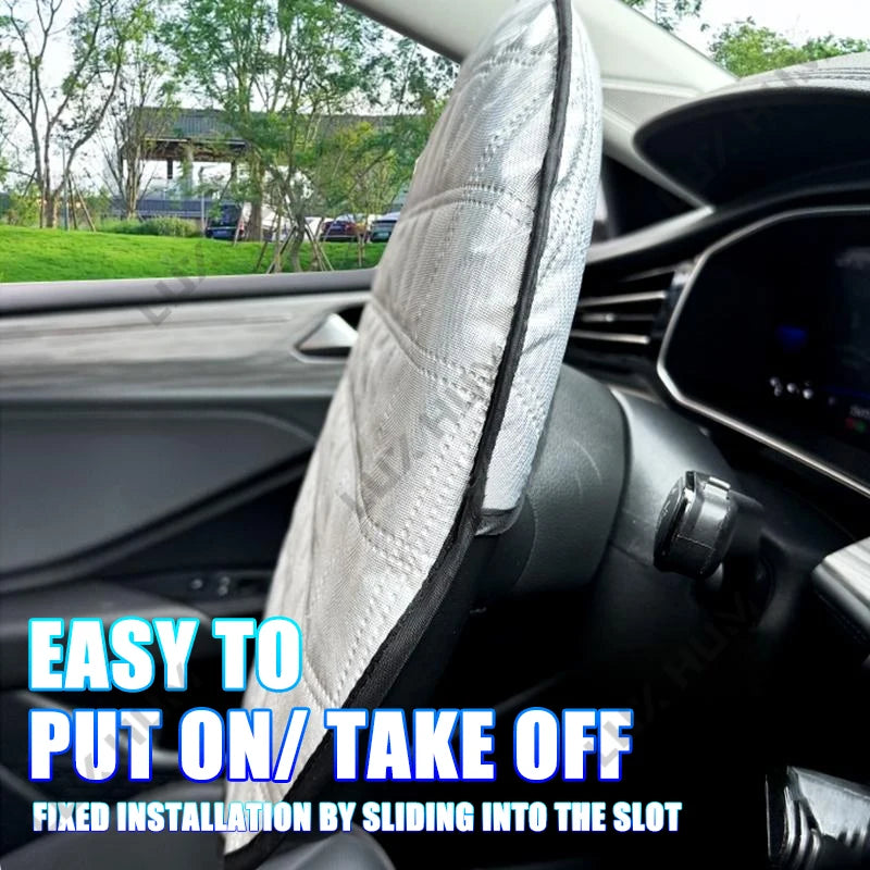 Car Steering Wheel Sun Shade Cover UV-Blocking Steering Sun Protection Cover 42CM Universal Sun Visor Protector Prevent Aging